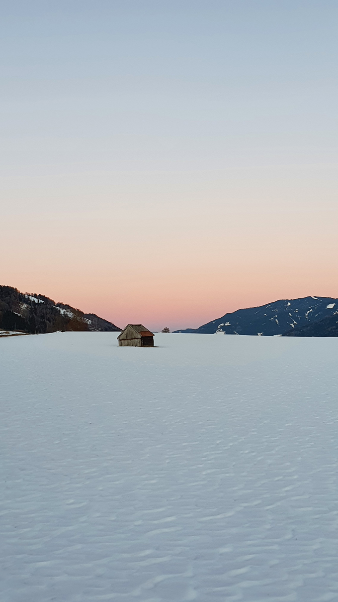 Abendhimmel im Schnee